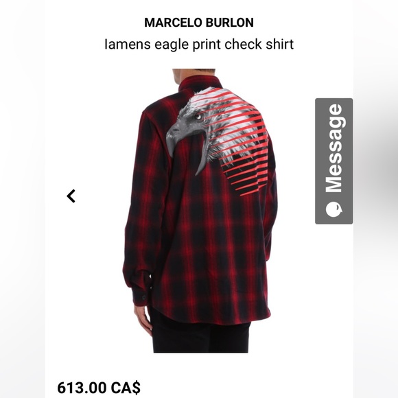 MARCELO BURLON iamens eagle print plaid check shirt - Picture 14 of 14